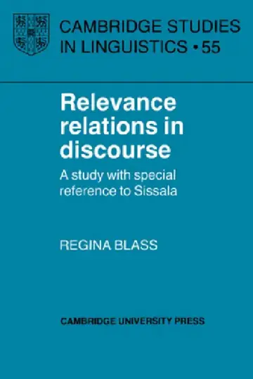 Cover of Relevance Relations in Discourse