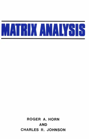 Cover of Matrix Analysis