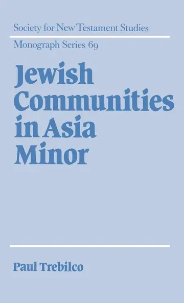 Cover of Jewish Communities in Asia Minor