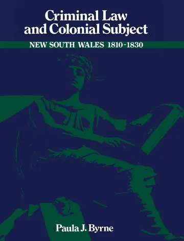 Cover of Criminal Law and Colonial Subject