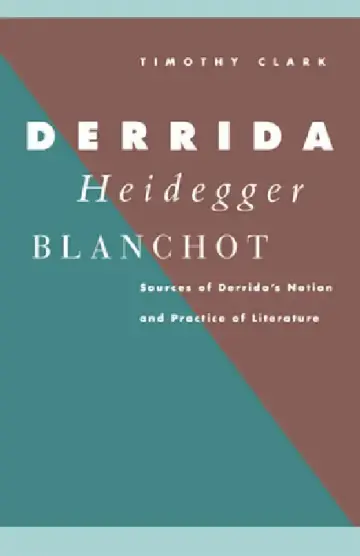 Cover of Derrida, Heidegger, Blanchot