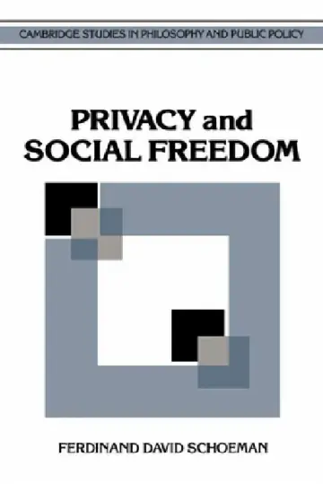 Cover of Privacy and Social Freedom