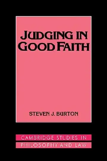 Cover of Judging in Good Faith