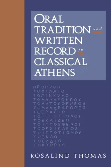 Cover of Oral Tradition and Written Record in Classical Athens
