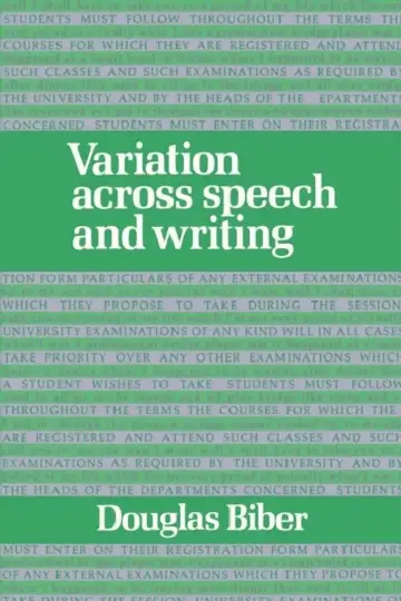 Cover of Variation Across Speech and Writing