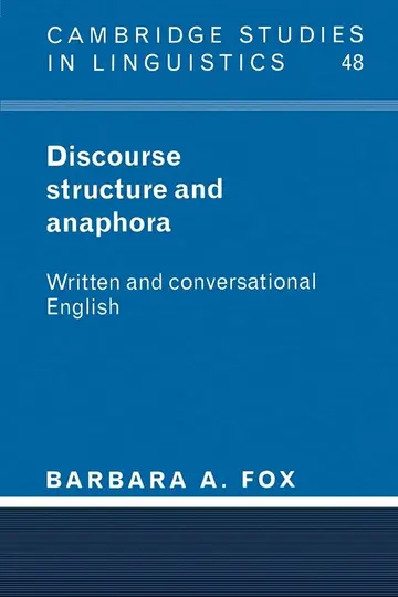 Cover of Discourse Structure and Anaphora