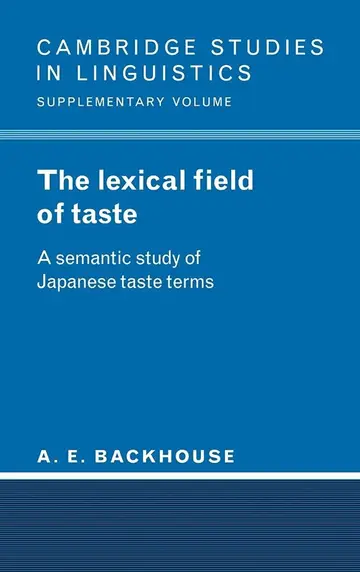 Cover of The Lexical Field of Taste