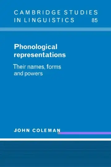Cover of Phonological Representations