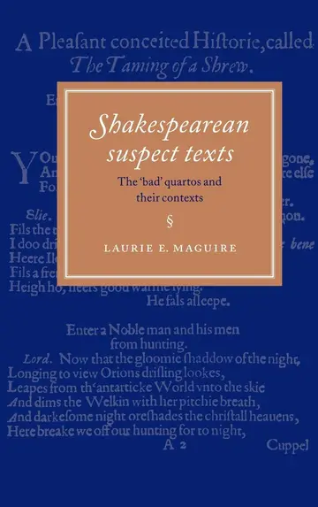 Cover of Shakespearean Suspect Texts