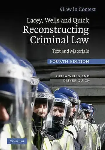 Cover of Lacey, Wells and Quick Reconstructing Criminal Law