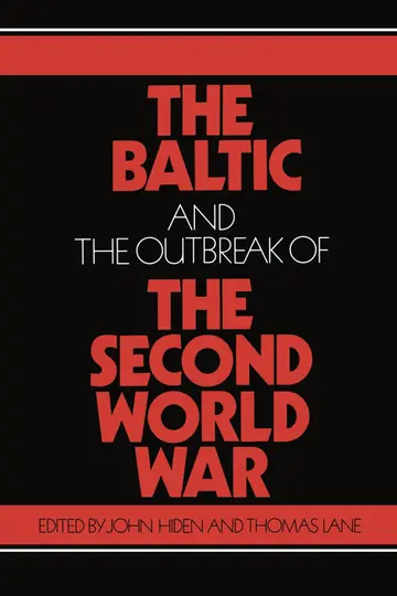 Cover of The Baltic and the Outbreak of the Second World War