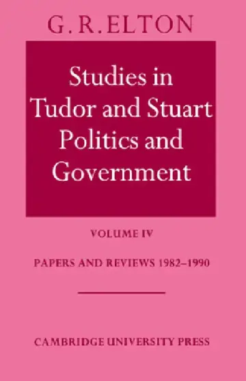 Cover of Studies in Tudor and Stuart Politics and Government