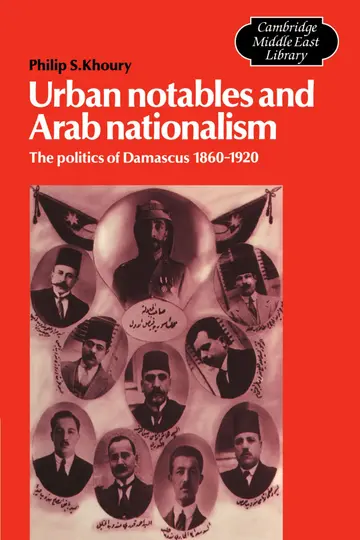 Cover of Urban Notables and Arab Nationalism