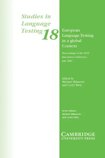 Cover of European Language Testing in a Global Context