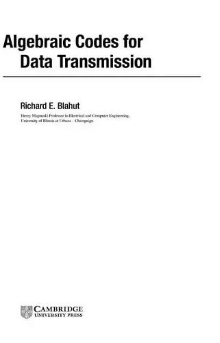 Cover of Algebraic Codes for Data Transmission