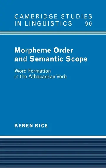 Cover of Morpheme Order and Semantic Scope
