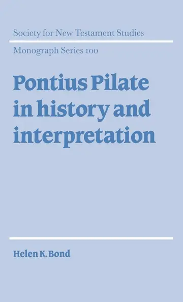 Cover of Pontius Pilate in History and Interpretation
