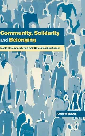 Cover of Community, Solidarity and Belonging