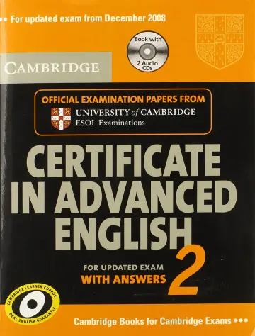 Cover of Cambridge Certificate in Advanced English 2 for updated exam Self-study Pack