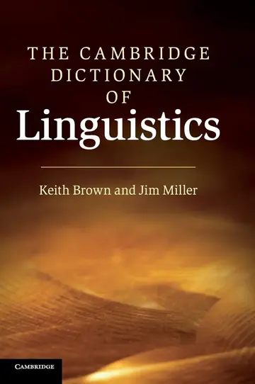 Cover of The Cambridge Dictionary of Linguistics