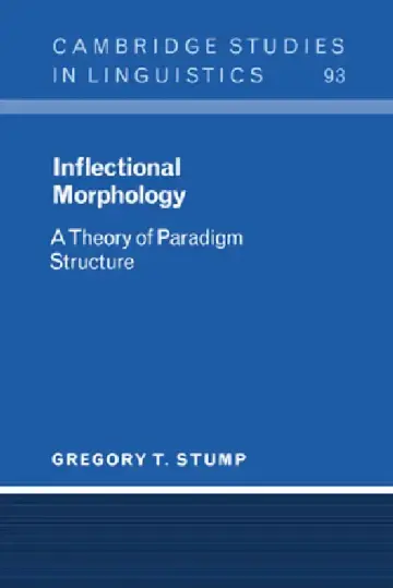 Cover of Inflectional Morphology