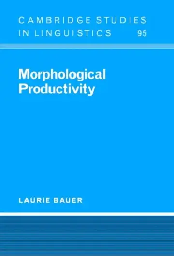 Cover of Morphological Productivity