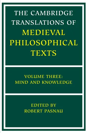Cover of The Cambridge Translations of Medieval Philosophical Texts