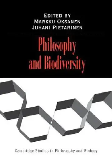 Cover of Philosophy and Biodiversity