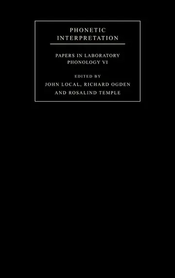 Cover of Phonetic Interpretation