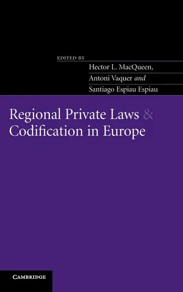 Cover of Regional Private Laws and Codification in Europe