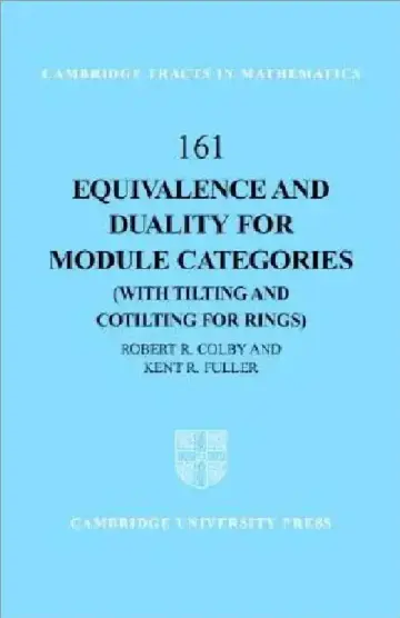 Cover of Equivalence and Duality for Module Categories (with Tilting and Cotilting for Rings)