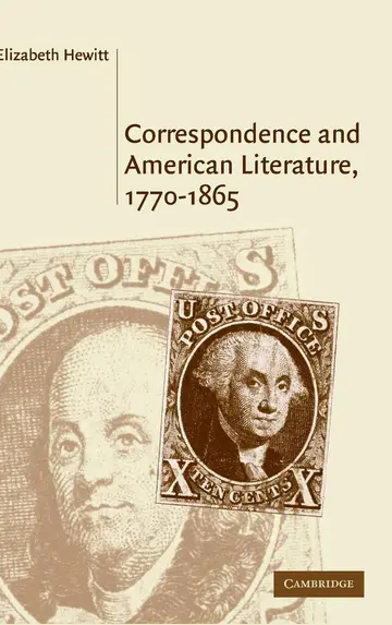 Cover of Correspondence and American Literature, 1770–1865
