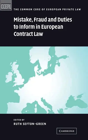 Cover of Mistake, Fraud and Duties to Inform in European Contract Law