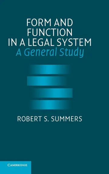 Cover of Form and Function in a Legal System