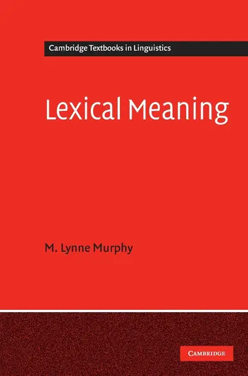 Cover of Lexical Meaning