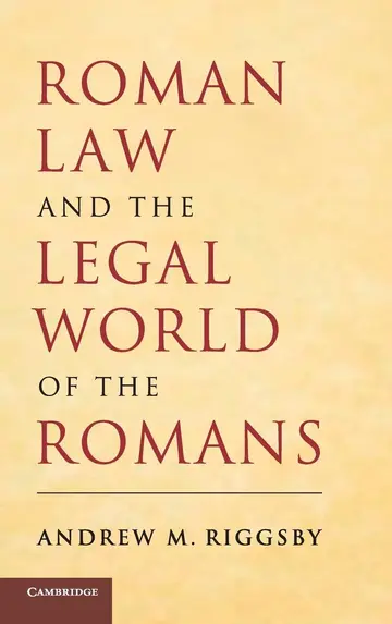 Cover of Roman Law and the Legal World of the Romans