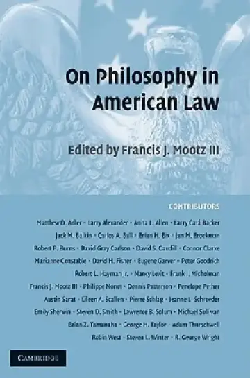Cover of On Philosophy in American Law
