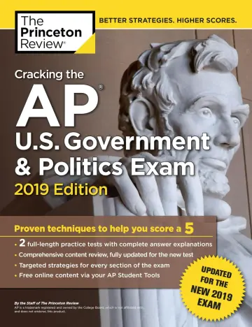 Cover of Cracking the AP U.S. Government & Politics Exam, 2019 Edition
