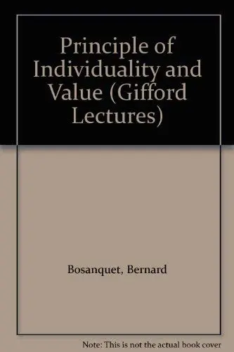 Cover of Principle of Individuality and Value