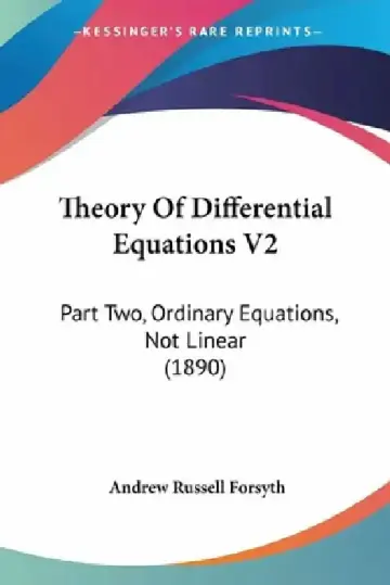 Cover of Theory Of Differential Equations V2