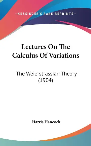 Cover of Lectures on the Calculus of Variations