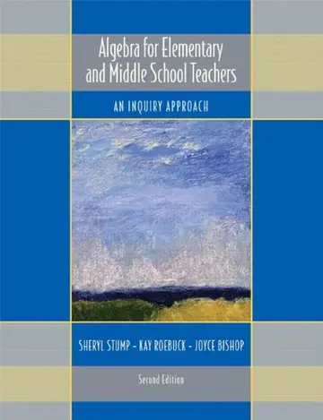 Cover of Algebra for Elementary and Middle School Teachers