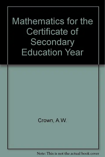 Cover of Mathematics for the Certificate of Secondary Education Year