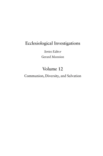 Cover of Communion, Diversity and Salvation