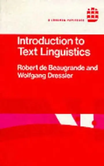 Cover of Introduction to Text Linguistics