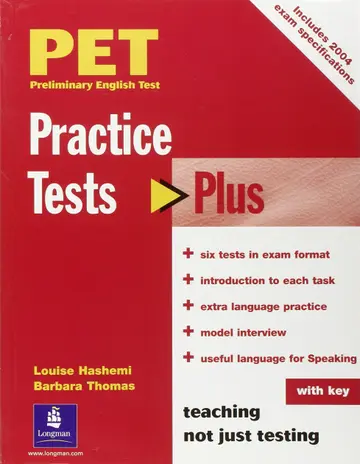 Cover of PET Practice Tests Plus with Key New Edition