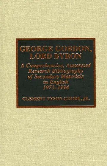 Cover of George Gordon, Lord Byron