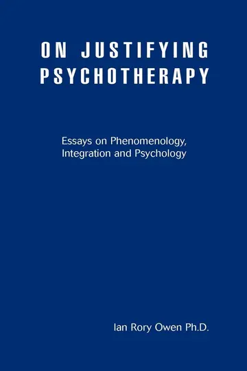 Cover of On Justifying Psychotherapy