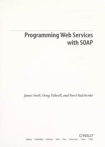 Cover of Programming Web Services with SOAP