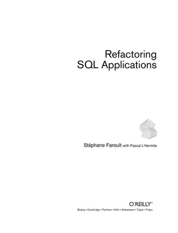 Cover of Refactoring SQL Applications